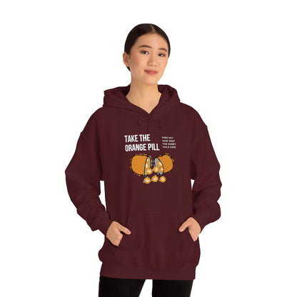 Rabbit Hole Orange Pill Hooded Sweatshirt