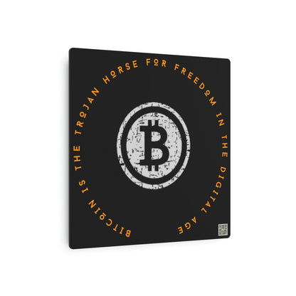 Bitcoin LYFE Trojan Horse Metal Art Sign