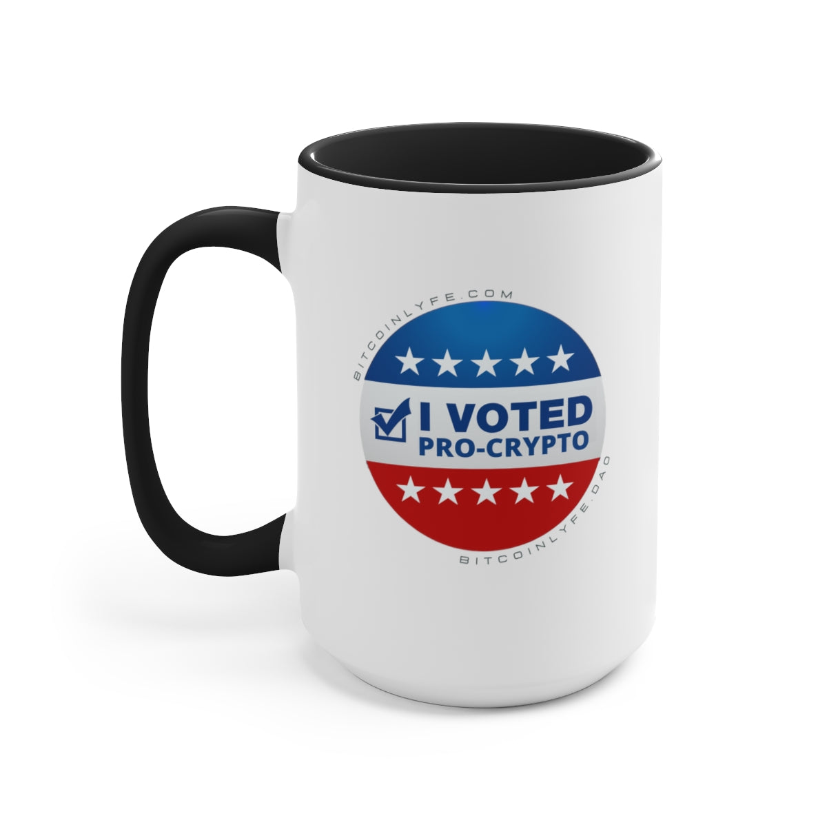 I Voted Pro-Crypto Mug, 15oz