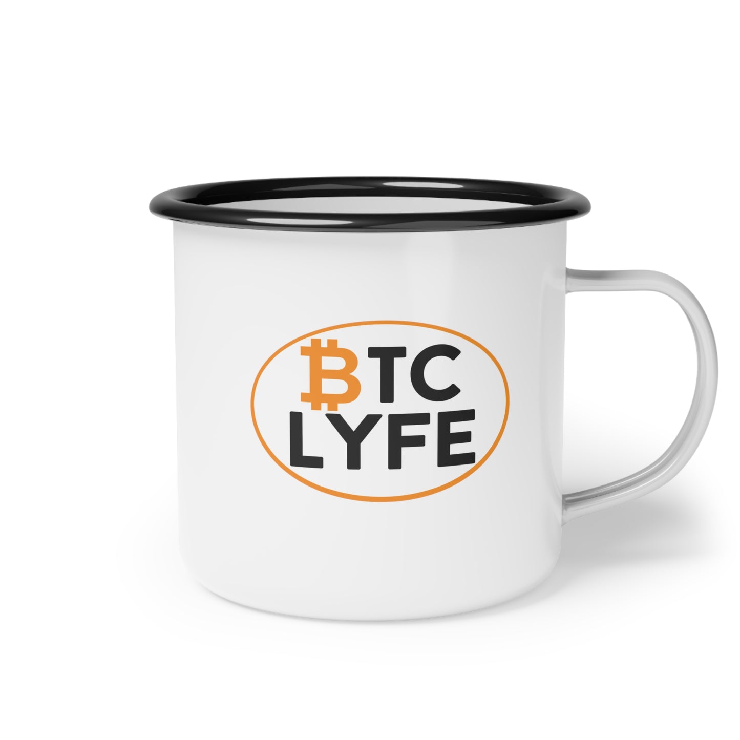 Bitcoin LYFE (Oval) Enameled Steel Mug