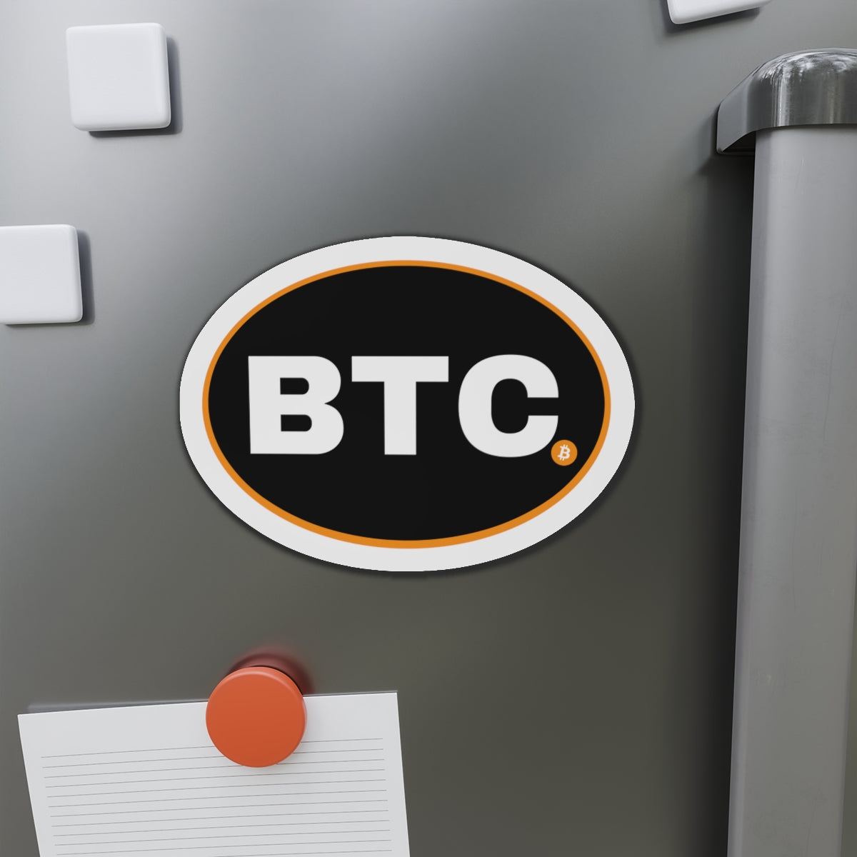 BTC Oval #3 Magnet, Blackout Version