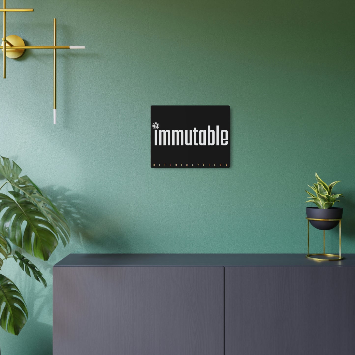 Bitcoin LYFE Immutable Metal Art Sign