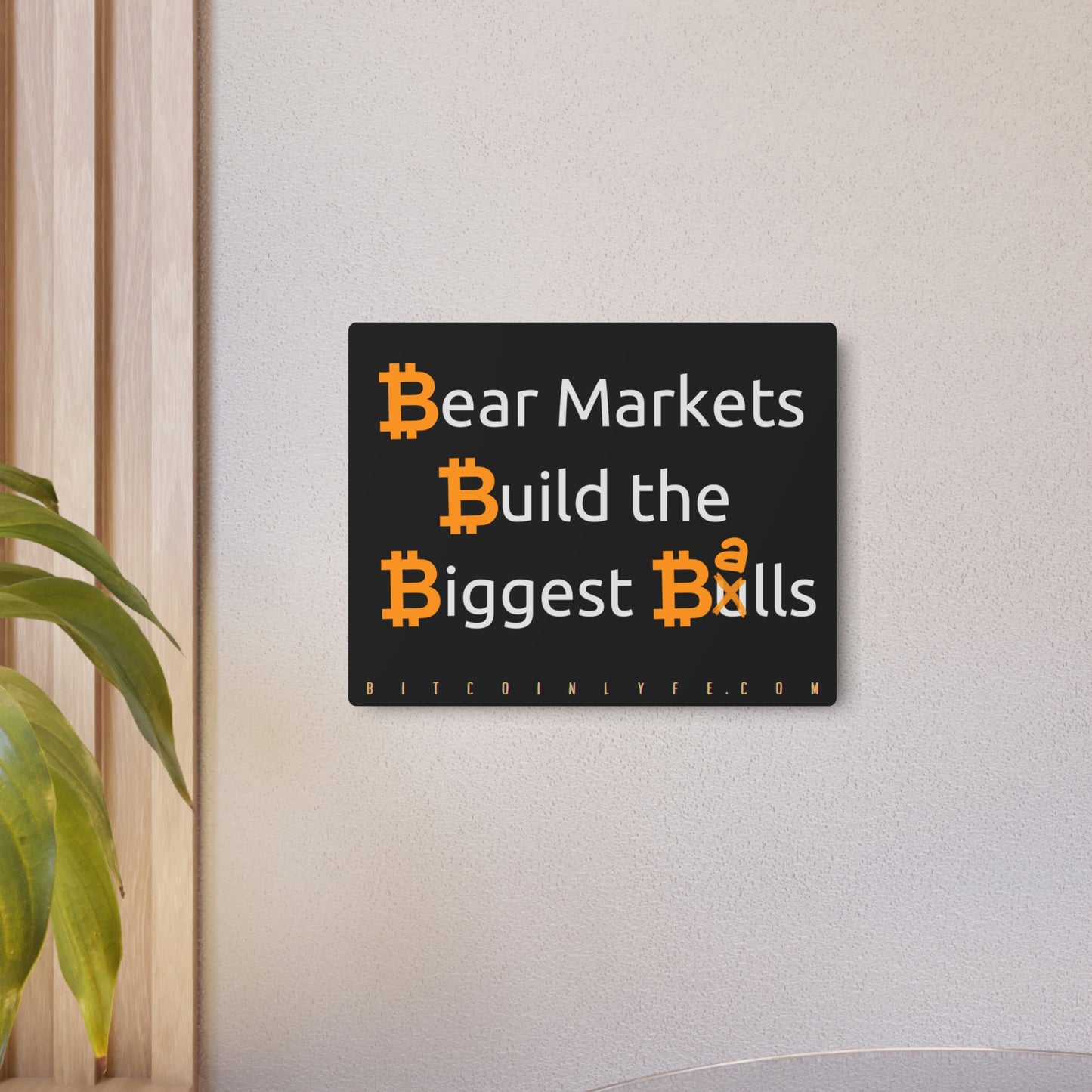 Bitcoin LYFE Bear Market Balls Metal Art Sign