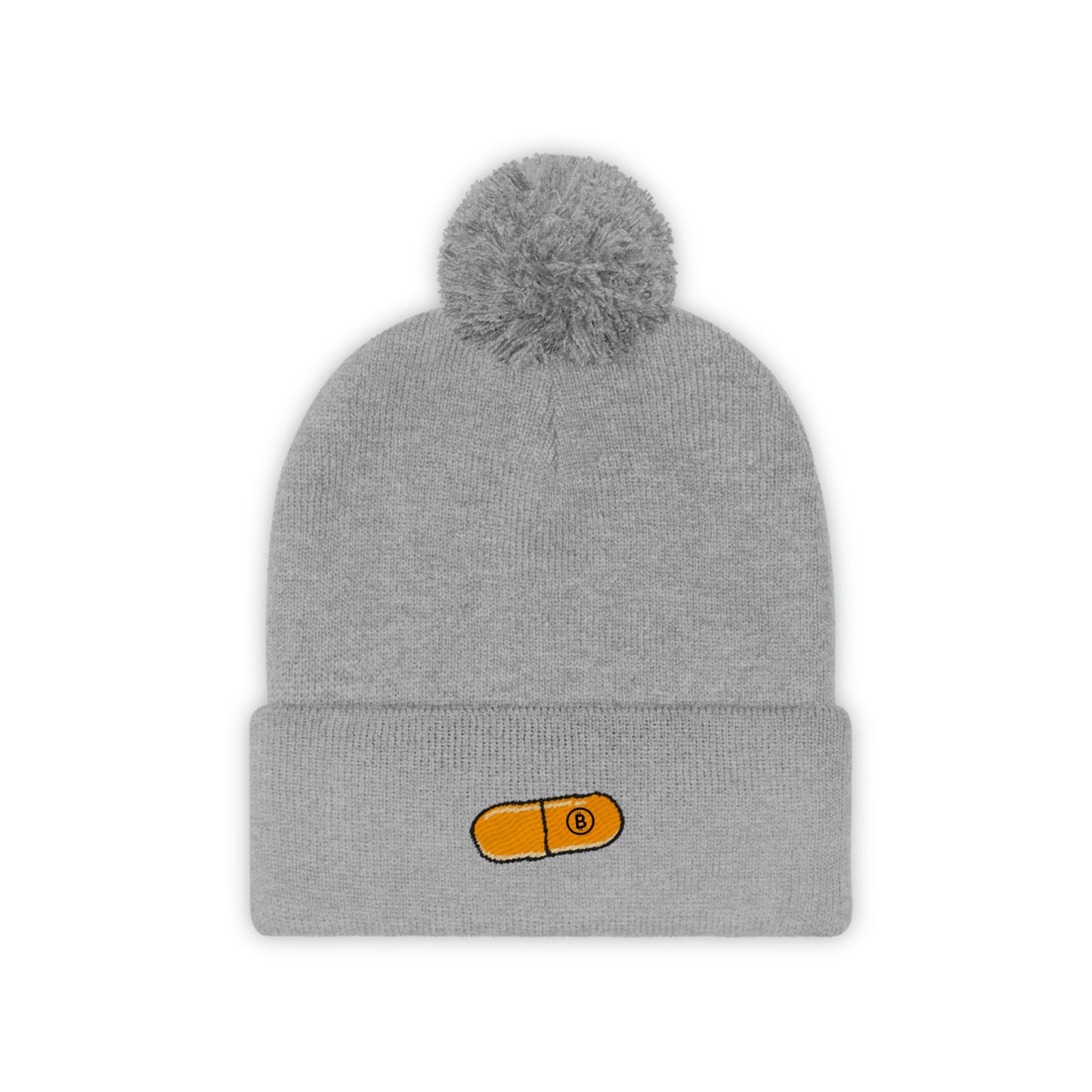 Orange Pill #2 Pom Pom Beanie