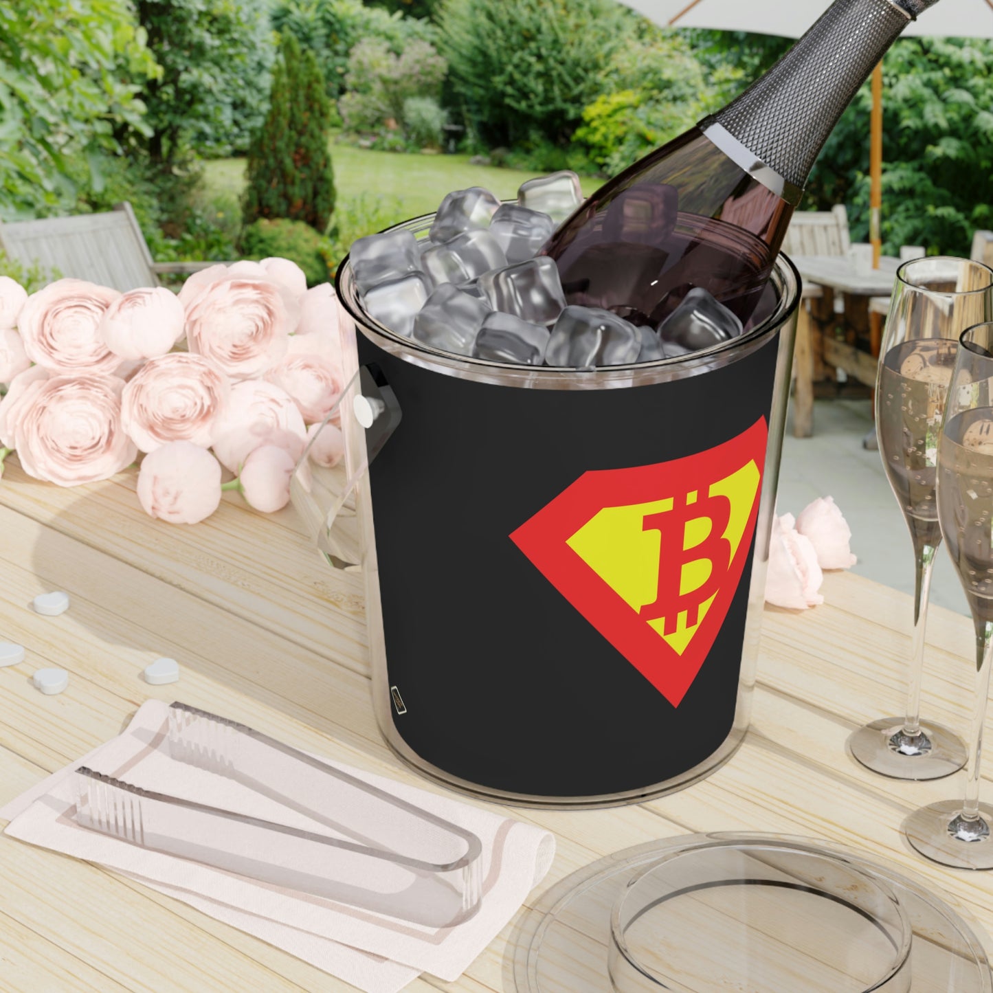 Super B Ice Bucket with Tongs