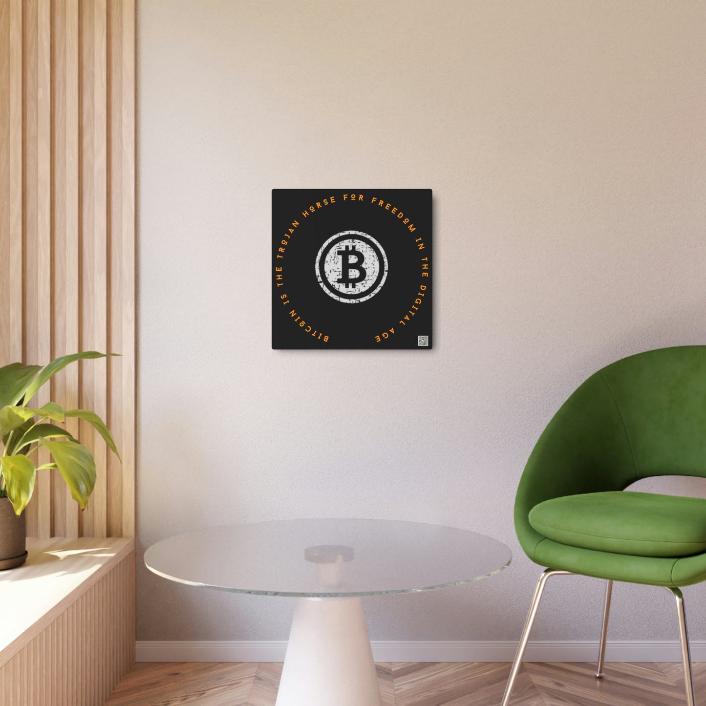 Bitcoin LYFE Trojan Horse Metal Art Sign