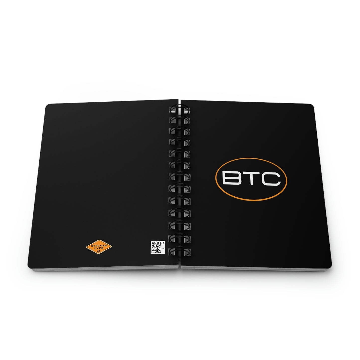 Bitcoin Oval #1 Spiral Bound Journal, Blackout Version