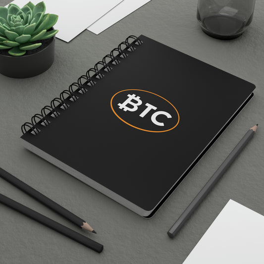 Bitcoin Oval #4 Spiral Bound Journal, Blackout Version