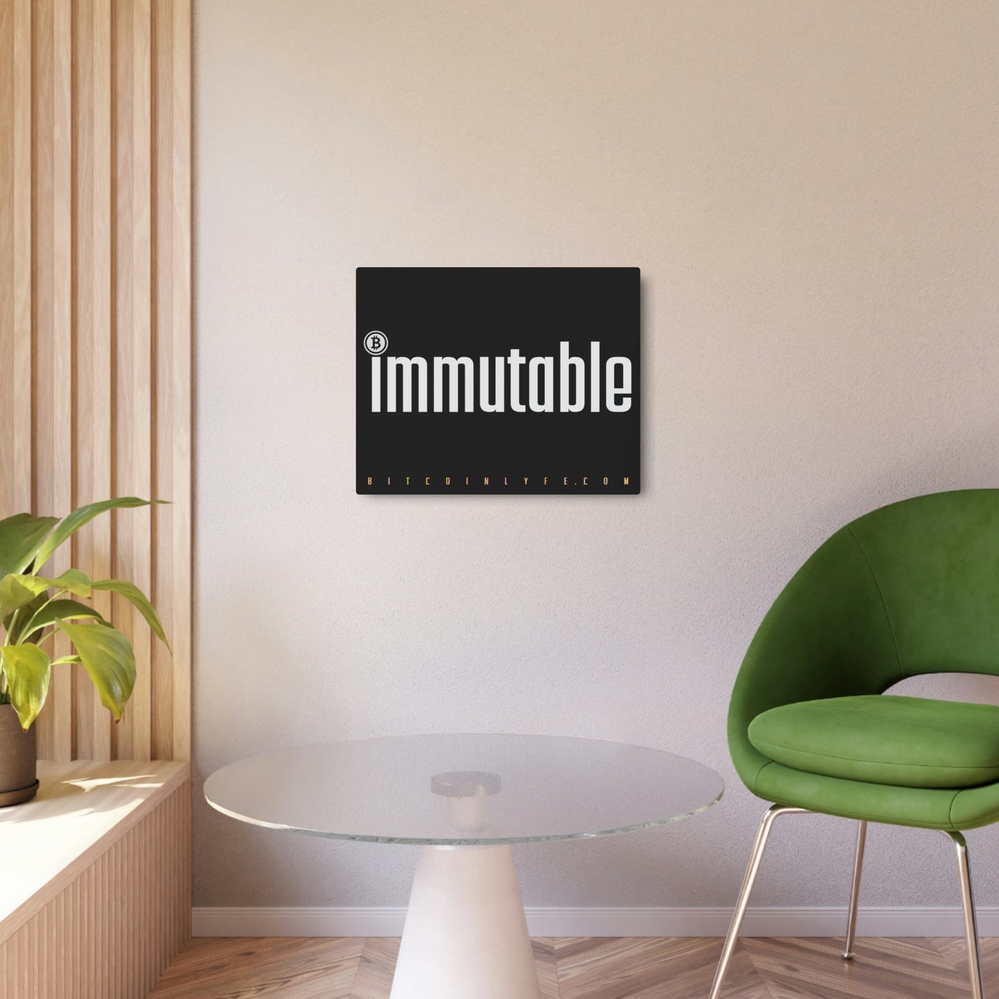 Bitcoin LYFE Immutable Metal Art Sign