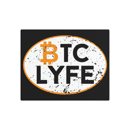 Bitcoin LYFE Oval Metal Art Sign