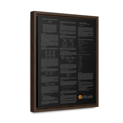 Bitcoin White Paper - White Text on Black, Gallery Canvas Wrap