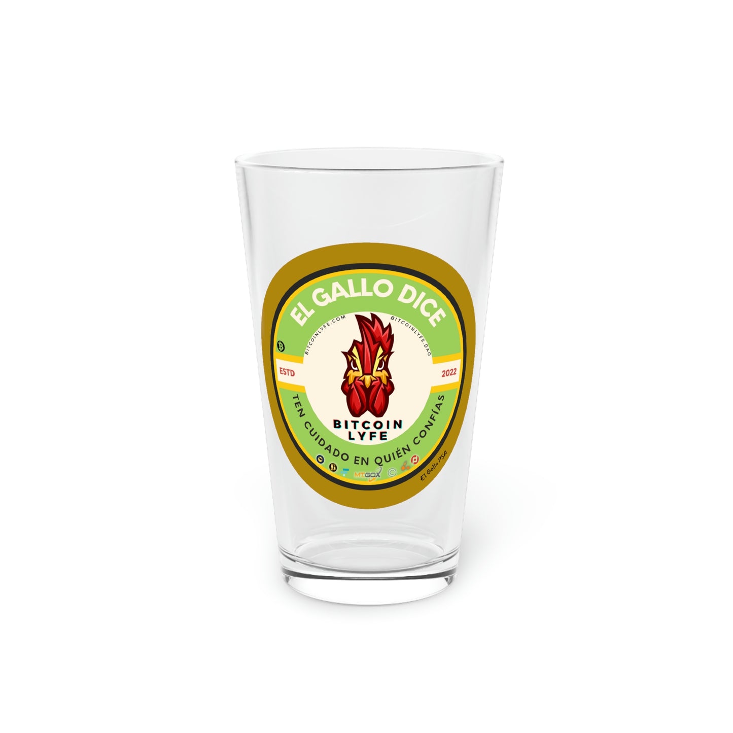 El Gallo PSA Pint Glass, Cuidado