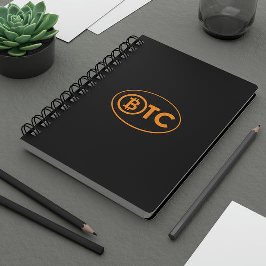 Bitcoin Oval #5 Spiral Bound Journal, Blackout Version