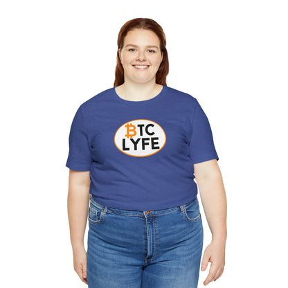 Bitcoin LYFE (Oval) Short Sleeve T-Shirt