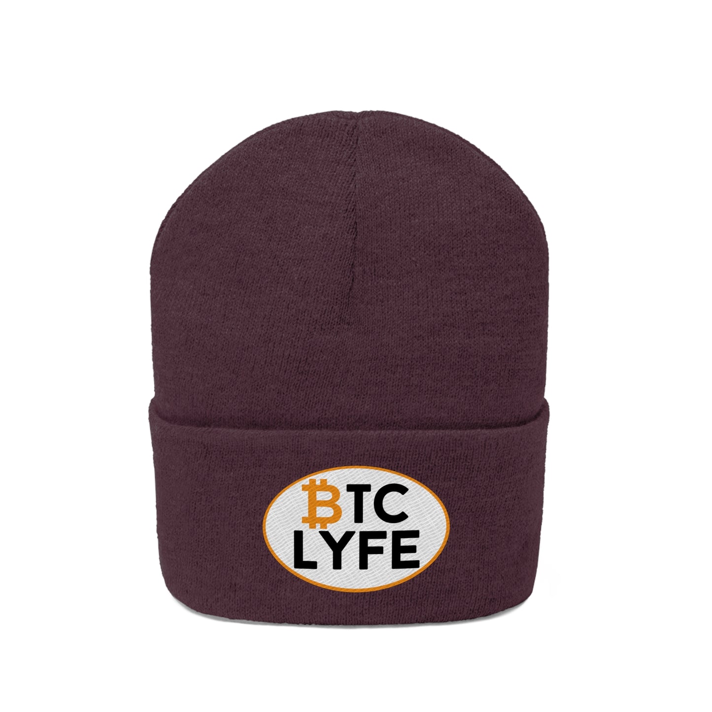 Bitcoin LYFE (Oval) Knit Beanie