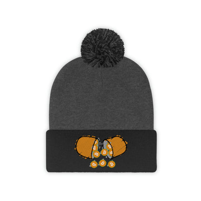 Orange Pill #1 Pom Pom Beanie