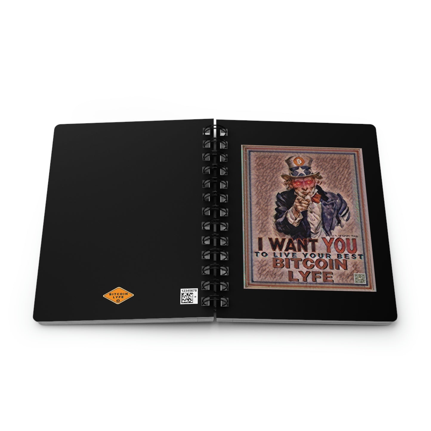 Bitcoin LYFE Spiral Bound Journal, Uncle Sam