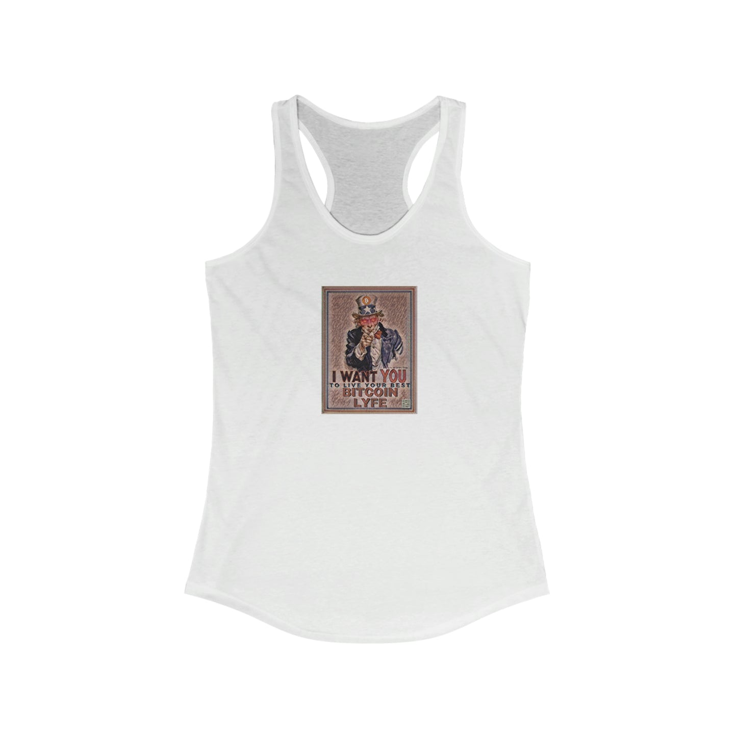 Bitcoin LYFE Uncle Sam Women's Racerback Tank