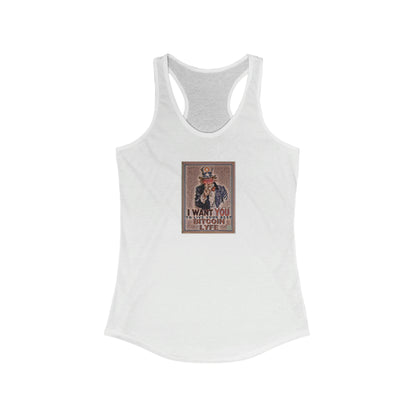 Bitcoin LYFE Uncle Sam Women's Racerback Tank