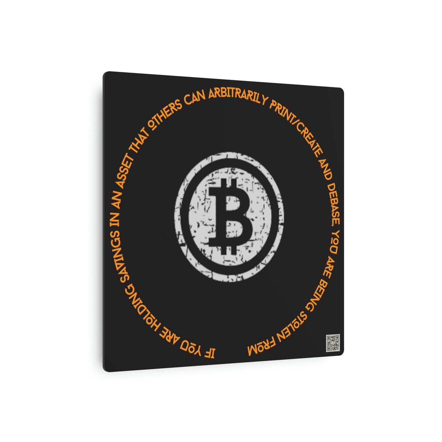 Bitcoin LYFE Debase Metal Art Sign