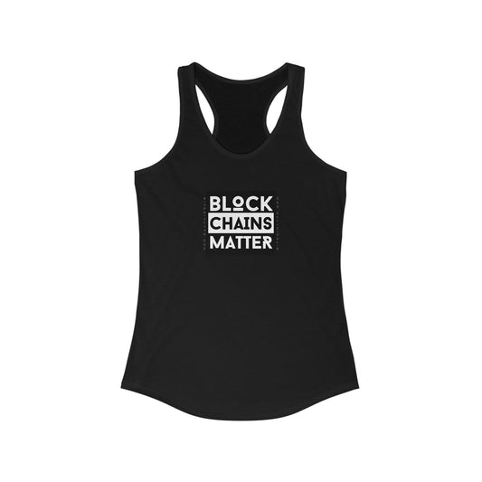 Bitcoin LYFE Blockchains Matter Racerback Tank