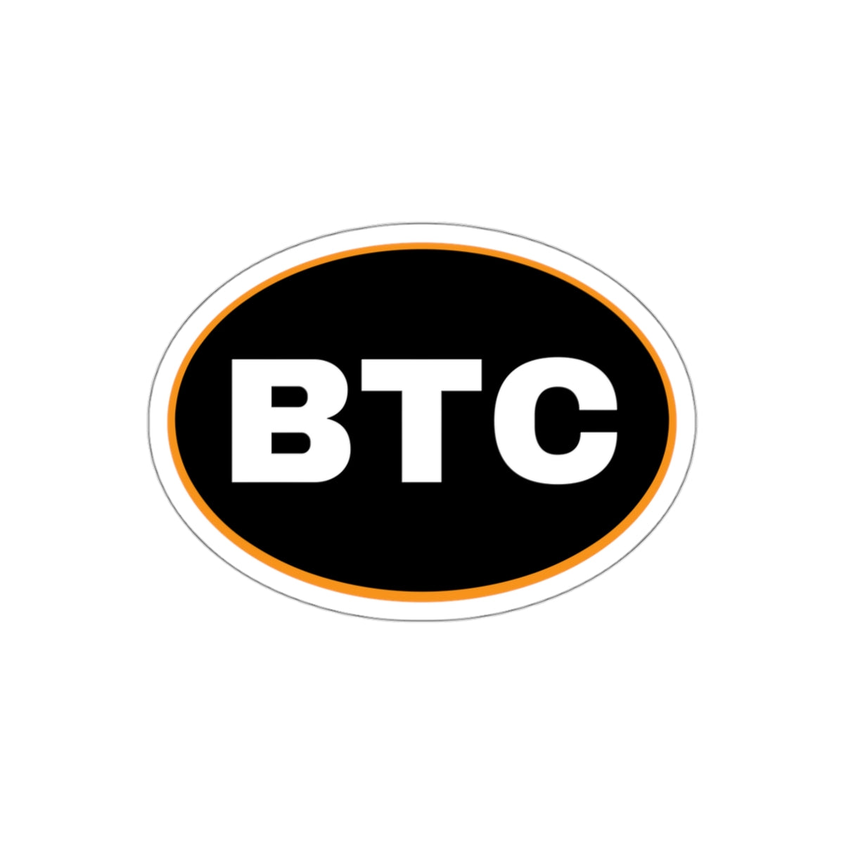 BTC #2 Oval Stickers, Blackout Version