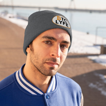 Bitcoin LYFE (Oval) Knit Beanie