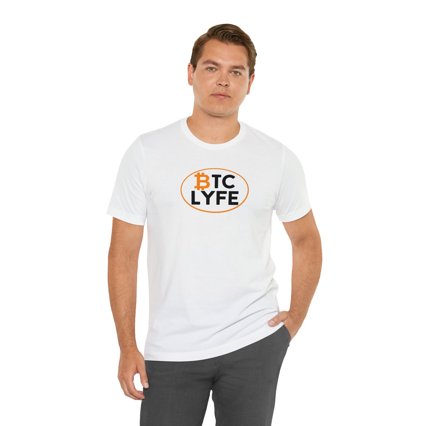 Bitcoin LYFE (Oval) Short Sleeve T-Shirt