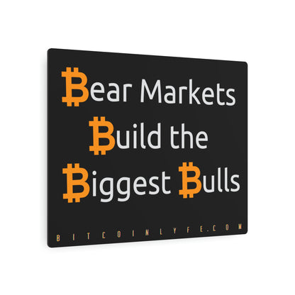 Bitcoin LYFE Bear Market Bulls Metal Art Sign