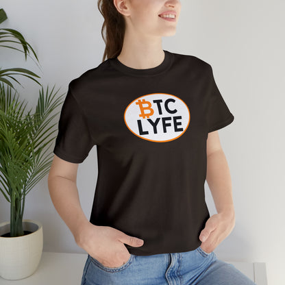 Bitcoin LYFE (Oval) Short Sleeve T-Shirt