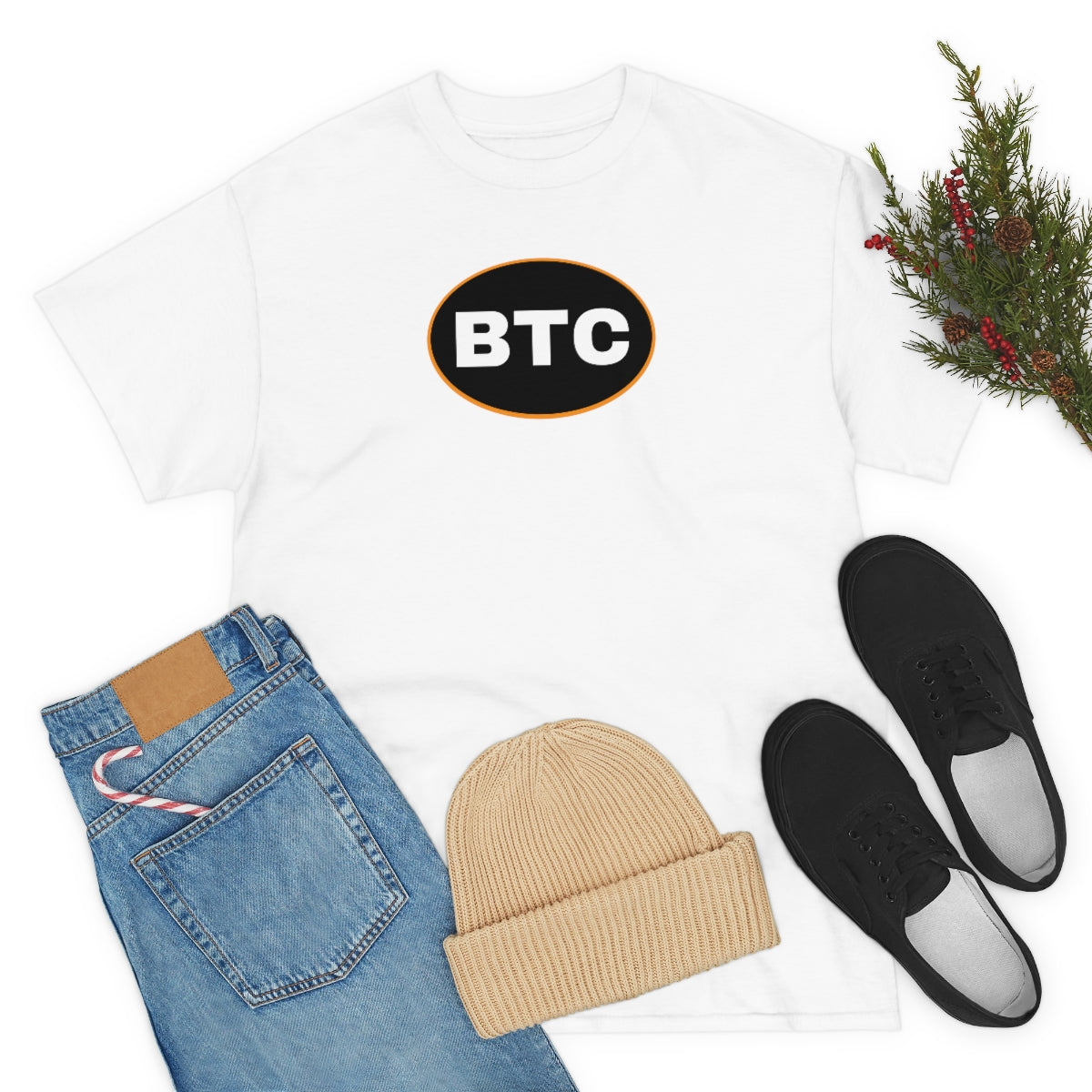 BTC Oval #2 Cotton T-Shirt, Blackout Version