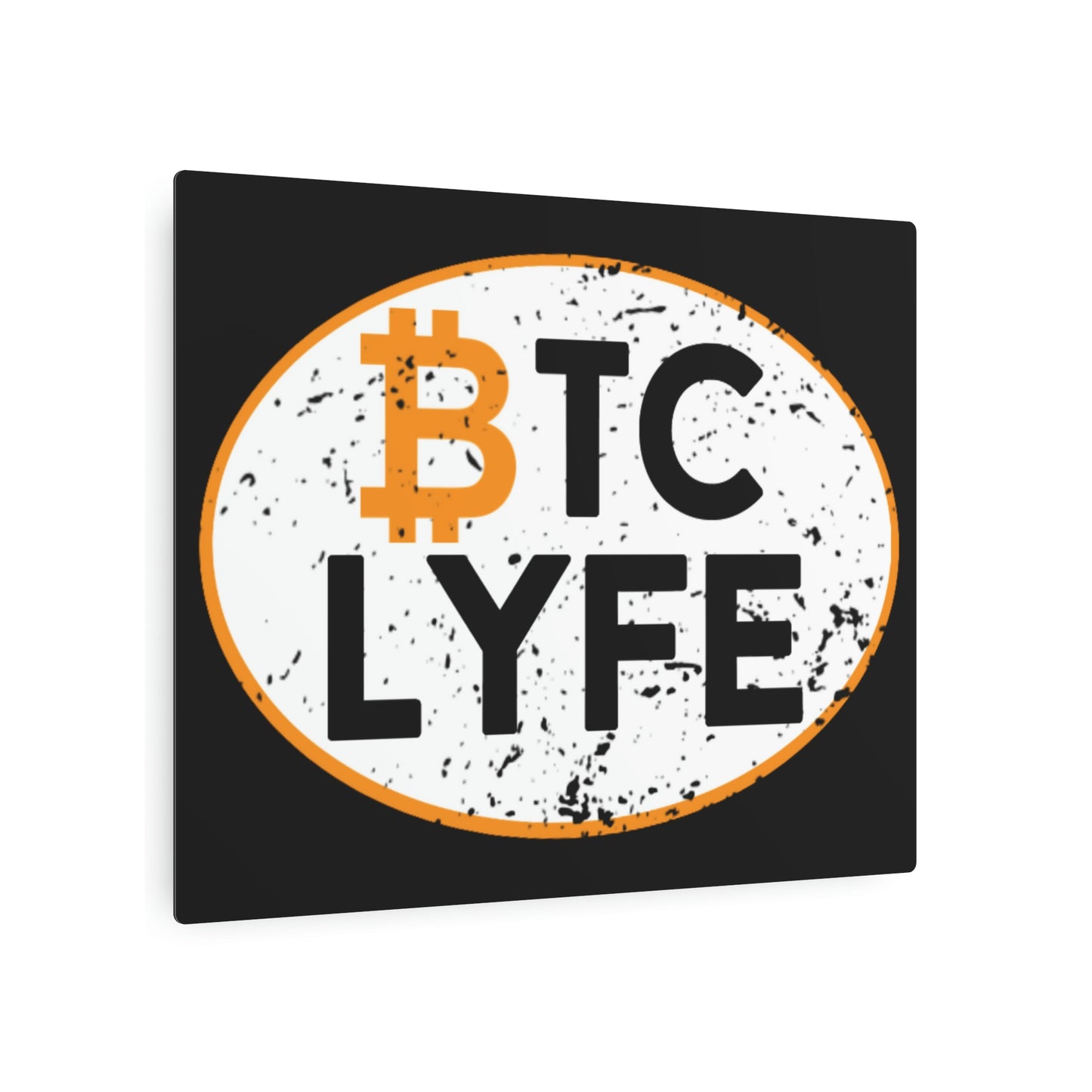 Bitcoin LYFE Oval Metal Art Sign