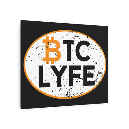 Bitcoin LYFE Oval Metal Art Sign