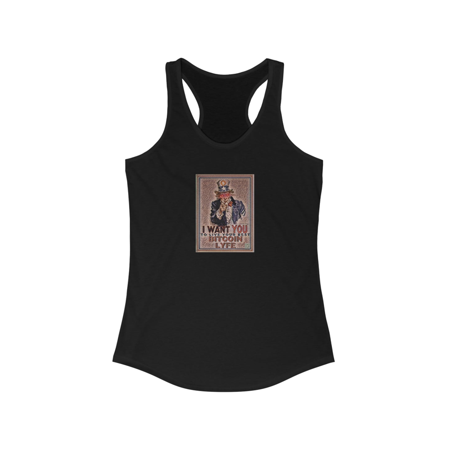 Bitcoin LYFE Uncle Sam Women's Racerback Tank