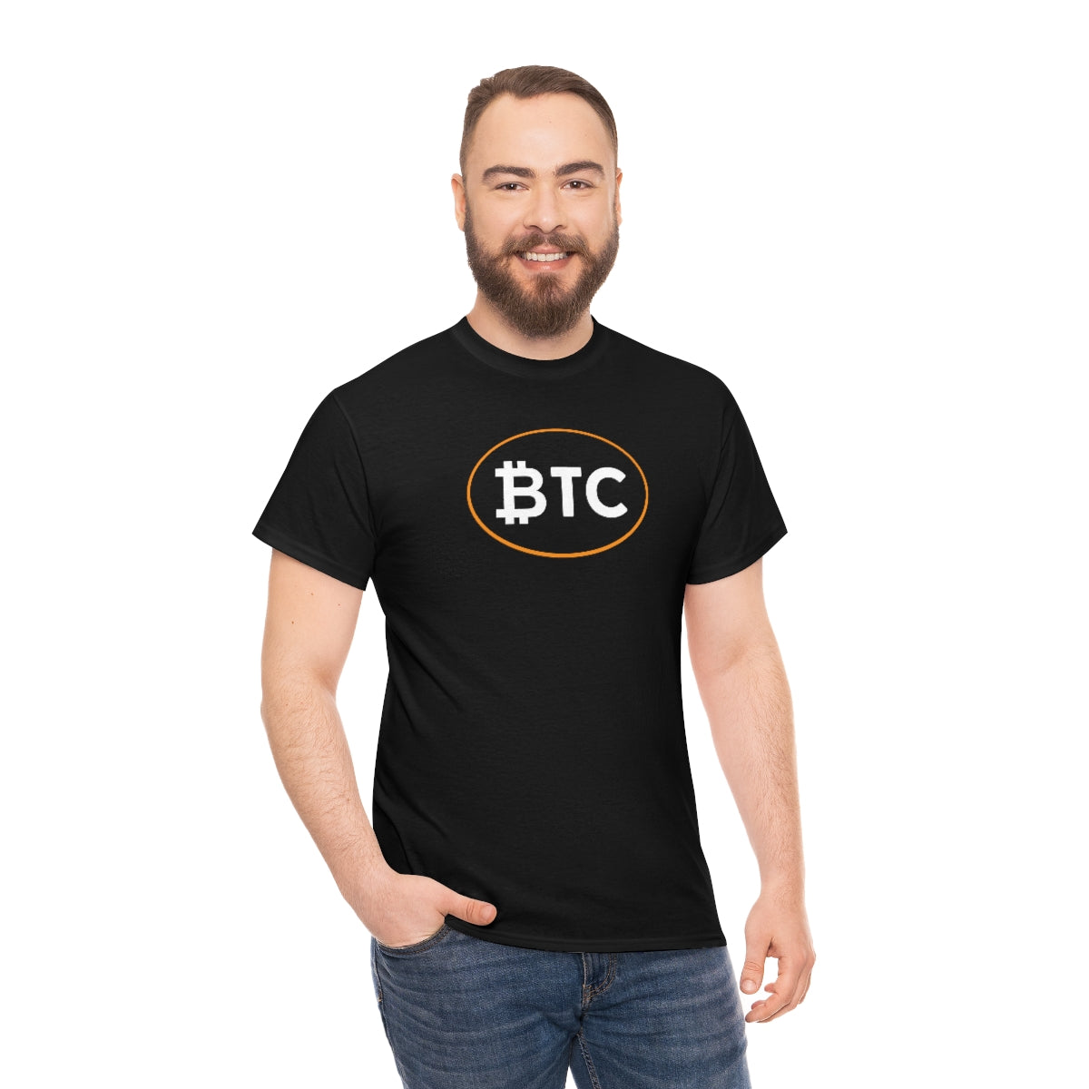 BTC Oval #4 Cotton T-Shirt, Blackout Version