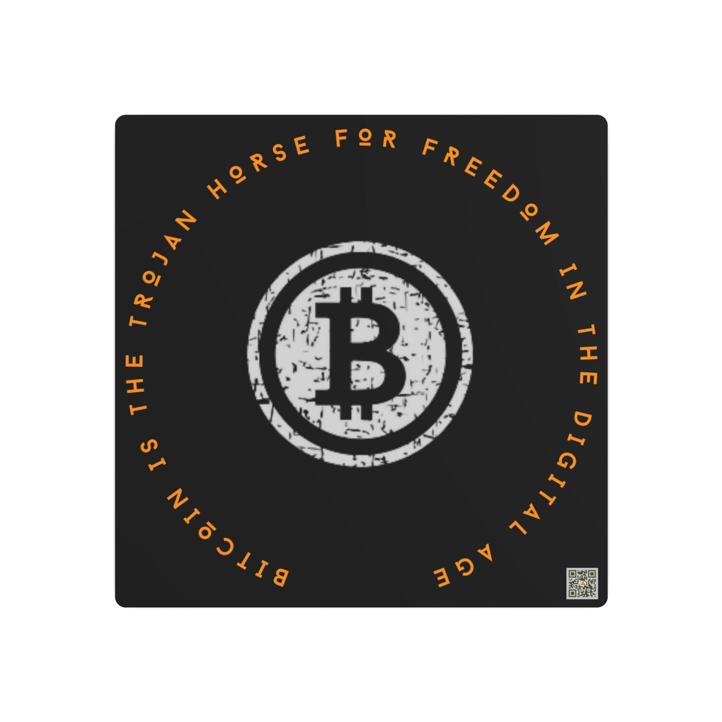 Bitcoin LYFE Trojan Horse Metal Art Sign