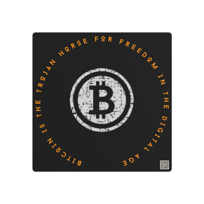 Bitcoin LYFE Trojan Horse Metal Art Sign