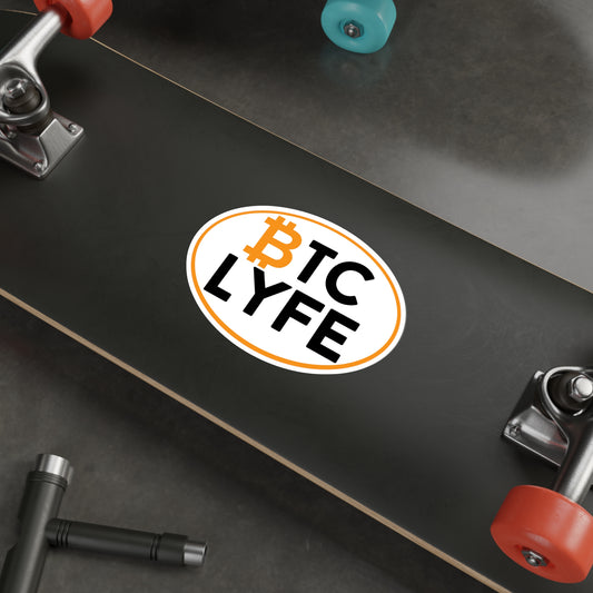 Bitcoin LYFE (Oval) Die-Cut Stickers