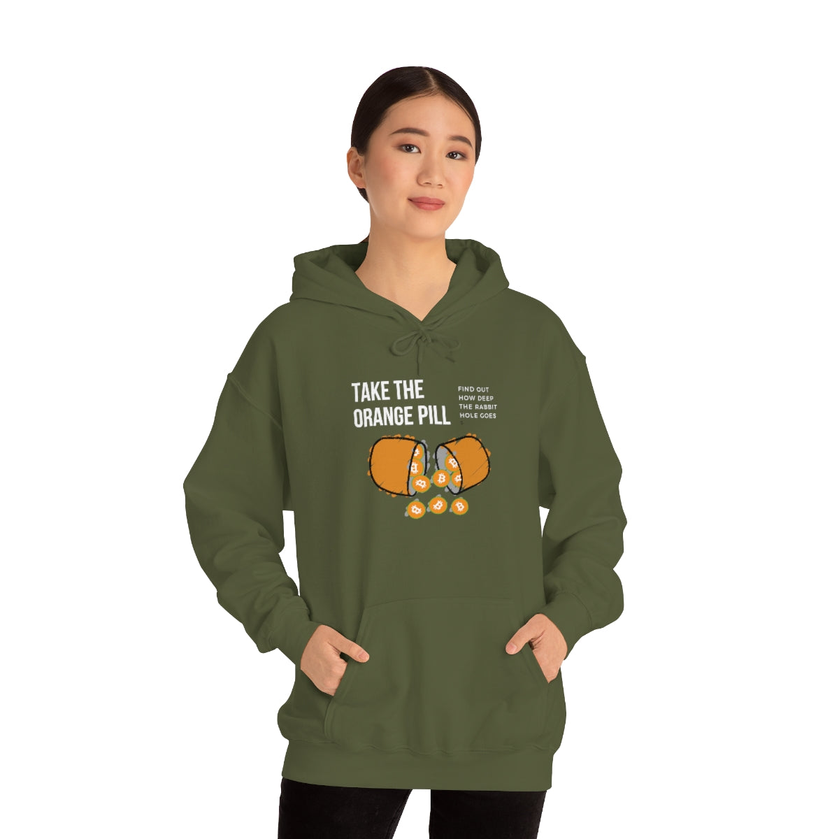 Rabbit Hole Orange Pill Hooded Sweatshirt