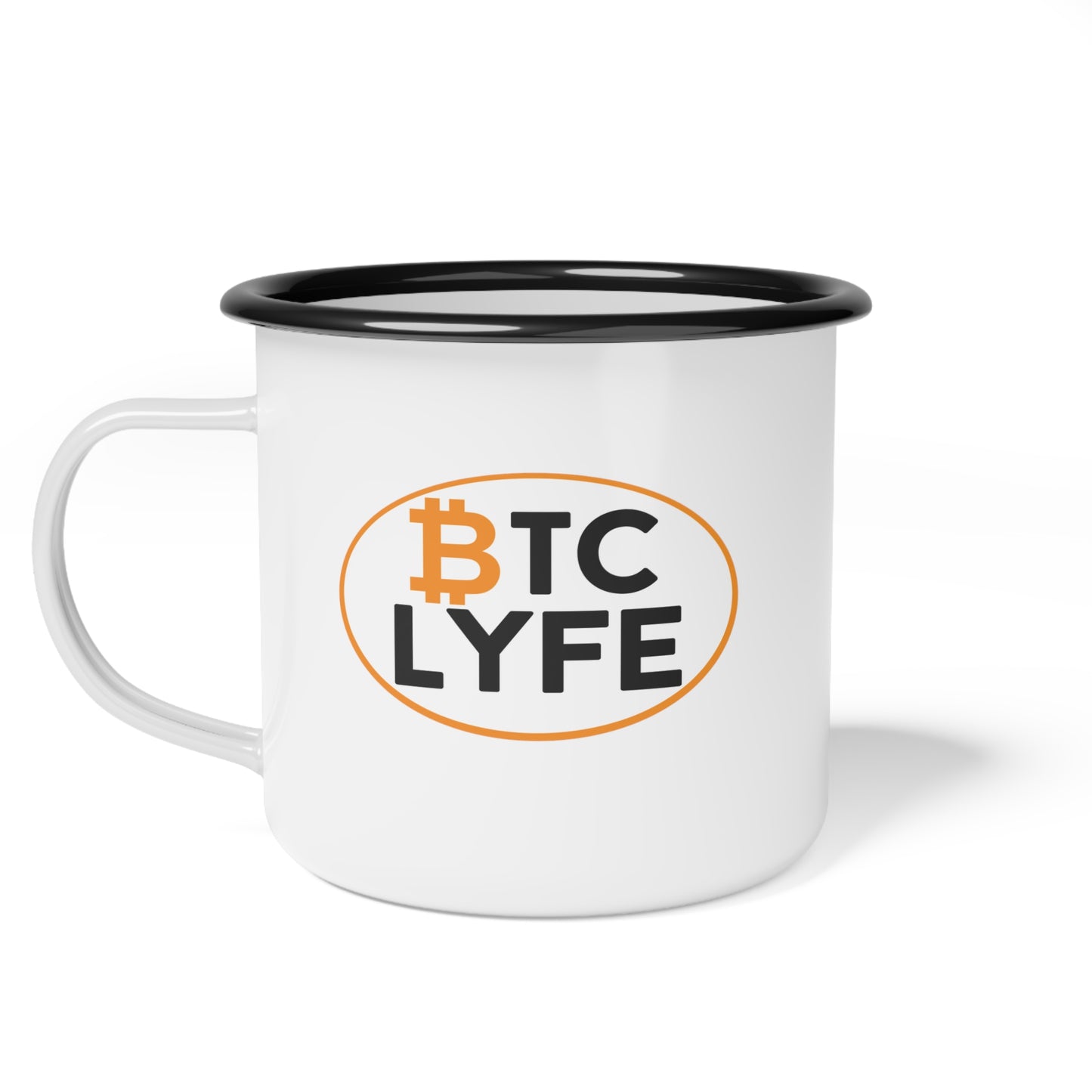 Bitcoin LYFE (Oval) Enameled Steel Mug