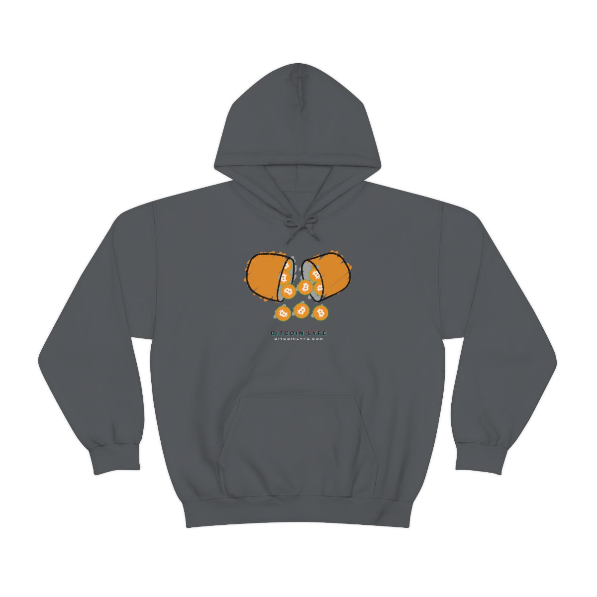 Bitcoin LYFE Orange Pill Hooded Sweatshirt