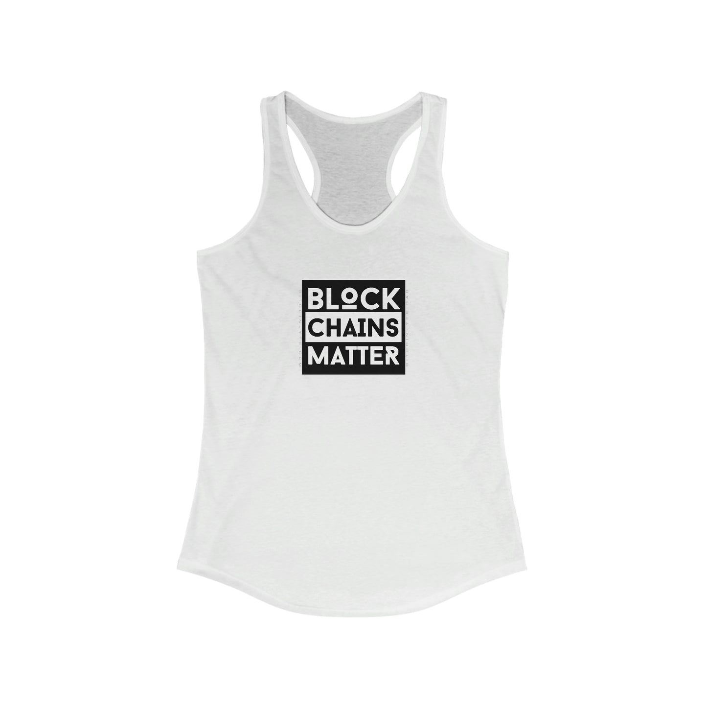 Bitcoin LYFE Blockchains Matter Racerback Tank