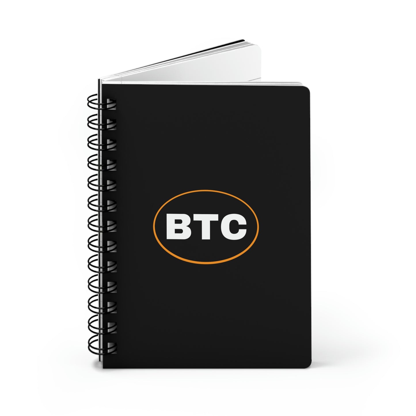 Bitcoin Oval #2 Spiral Bound Journal, Blackout Version