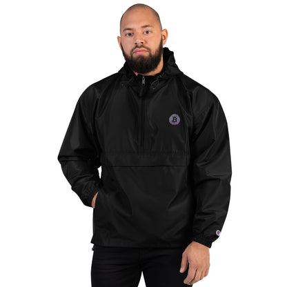 Bitcoin Embroidered Champion Packable Jacket, BTC7