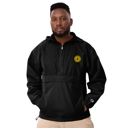 Bitcoin Embroidered Champion Packable Jacket, BTC5