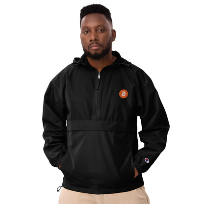 Bitcoin Embroidered Champion Packable Jacket, BTC2