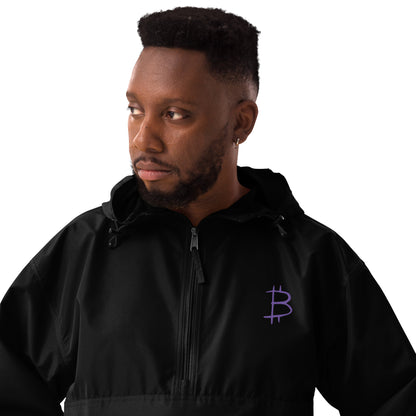 Bitcoin Embroidered Champion Packable Jacket, BTC8