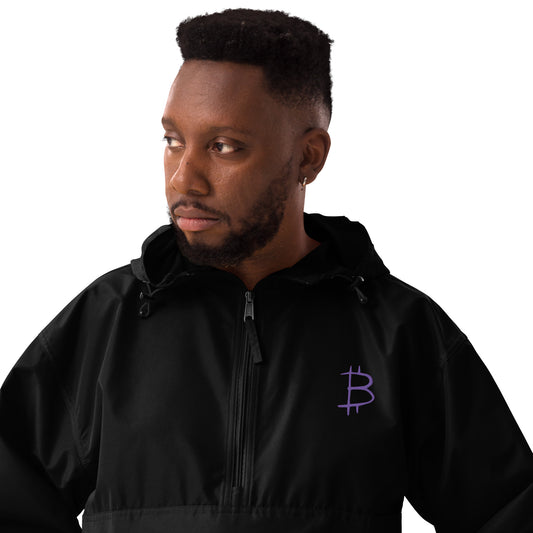 Bitcoin Embroidered Champion Packable Jacket, BTC8