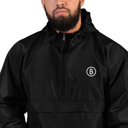 Bitcoin Embroidered Champion Packable Jacket, BTC4