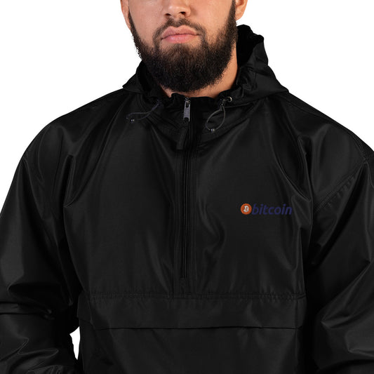 Bitcoin Embroidered Champion Packable Jacket, BTC1